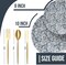 Trendables Fancy Plastic Wedding Dinnerware Set – Gold Disposable Forks Spoons Knives, 10” Charger Plates & 8” Dessert Plates – Elegant Reception, Holiday, Banquet & Special Event Supplies